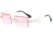 Rimless Stunner Sunglasses - pink - MALVI PARIS