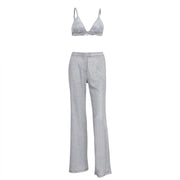 MILEY SPARKLE  GLITTER  SANTORINI  PANTS & TOP SET - Silver - MALVI PARIS