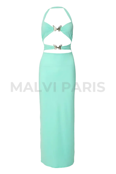 Seraphina Butterfly Cut-Out Maxi Dress -- Light Blue