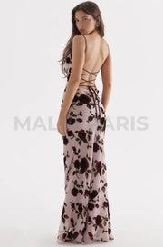 Serena Pink Devore Floral Maxi Dress - Light Pink Dresses