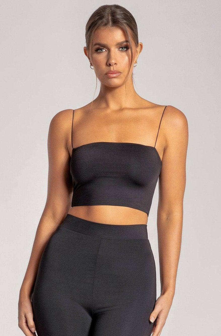 YVES Basic Crop Tank Top - Black