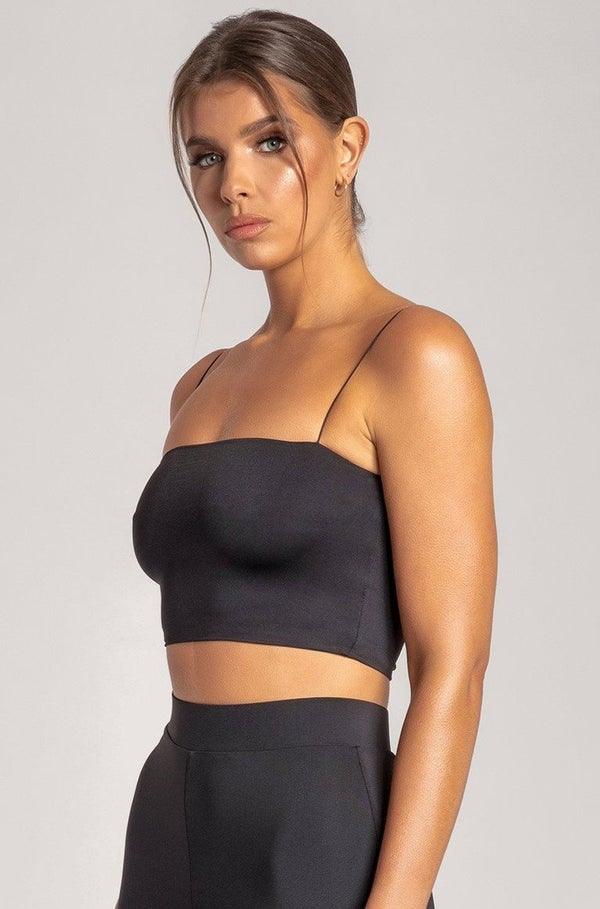 YVES Basic Crop Tank Top - Black