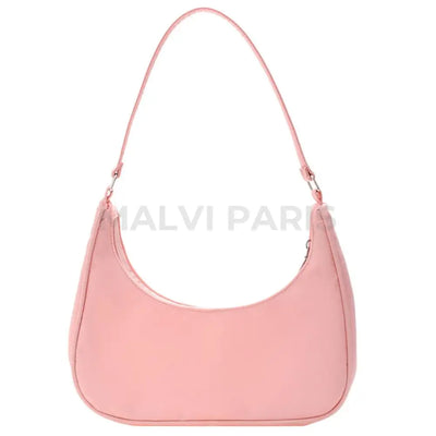 Trendy Flat Shoulder Bag - Pink - MALVI PARIS