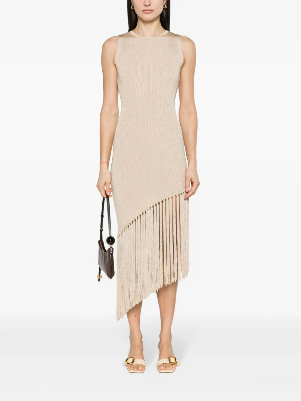 OUT OF STOCK SANDRO fringed knitted midi dress