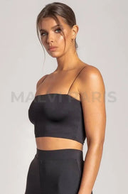 YVES Basic Crop Tank Top - Black - MALVI PARIS