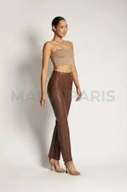 YVES Basic Crop Tank Top - Light Brown - MALVI PARIS