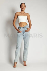 YVES Basic Crop Tank Top - White - MALVI PARIS