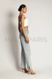 YVES Basic Crop Tank Top - White - MALVI PARIS