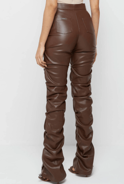 Vegan leather flared pants