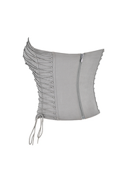 MIRABELLE SMOKE LACE UP CORSET TOP - Grey