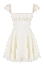 KAIA IVORY A-LINE MINI DRESS - White