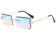 Rimless Stunner Sunglasses - Blue/Pink - MALVI PARIS