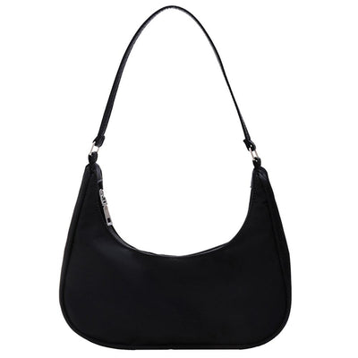 Trendy Flat Shoulder Bag - Black - MALVI PARIS
